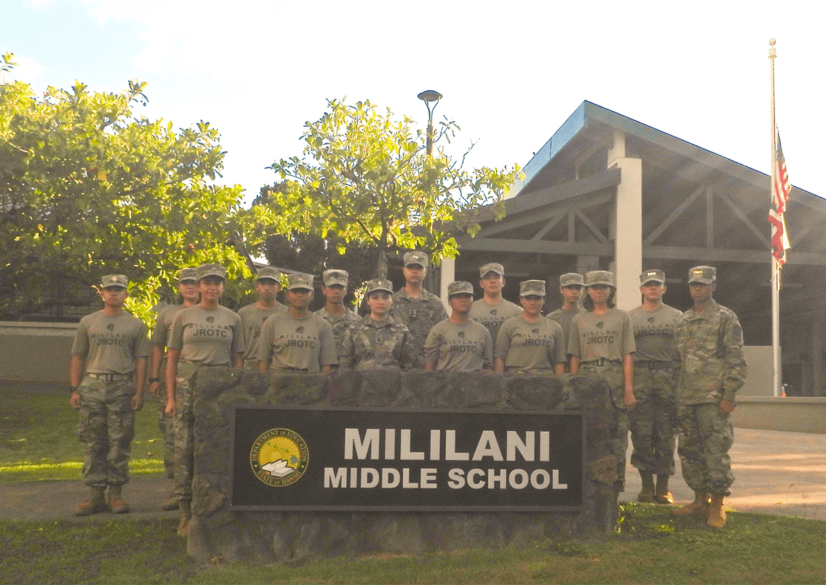 Raider Cadets/Color Guard at Mililani Middle School